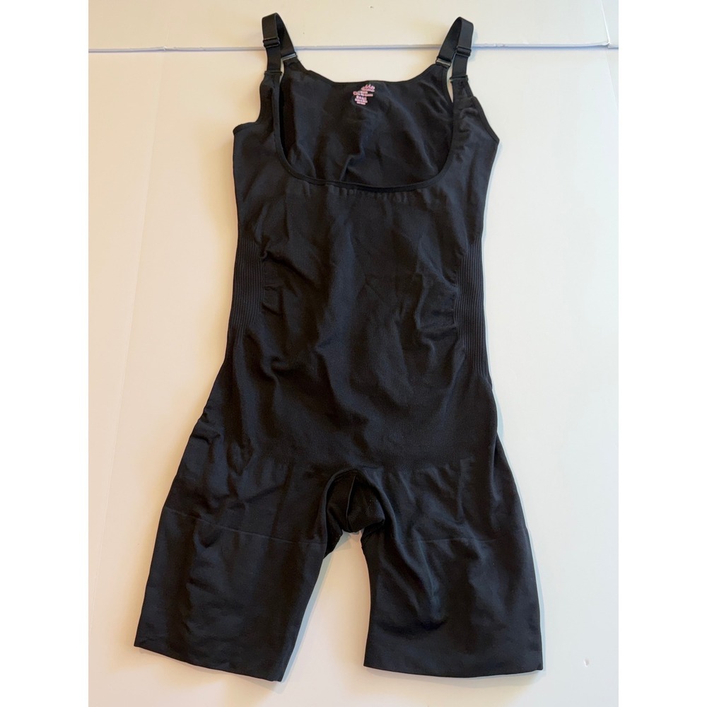 SlimMe by MeMoi Women Black Seamless Body Shaper Bodysuit Plus Size 2X